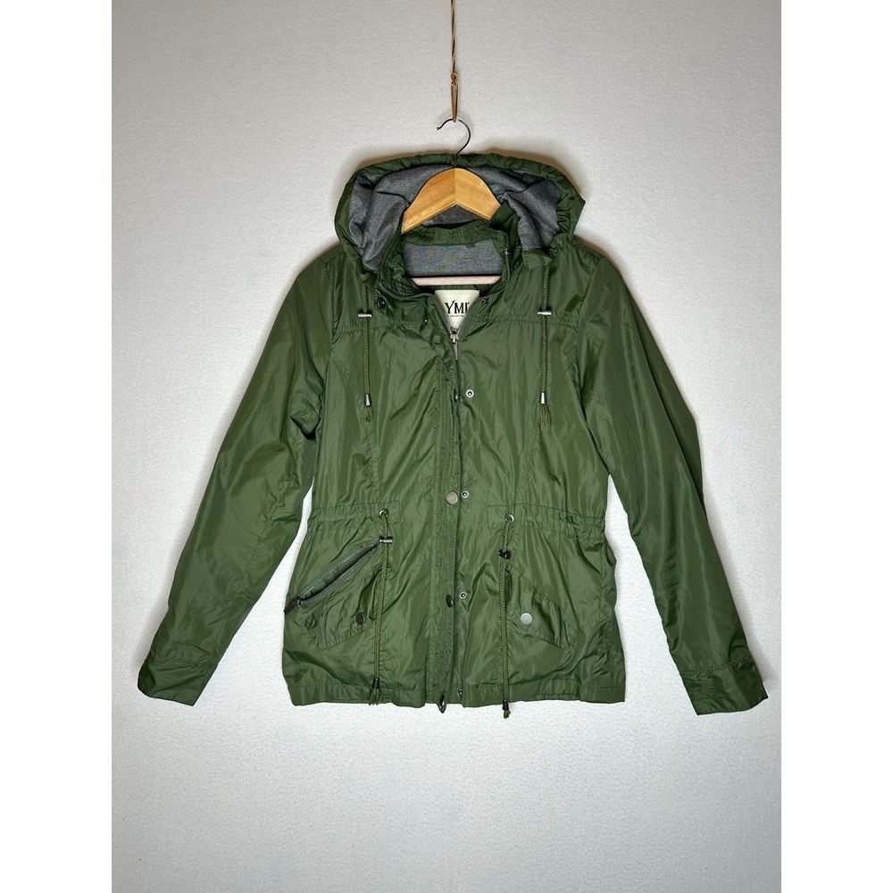 YMI Collection Sage Green Long Sleeve Hooded Raincoat Women's Medium